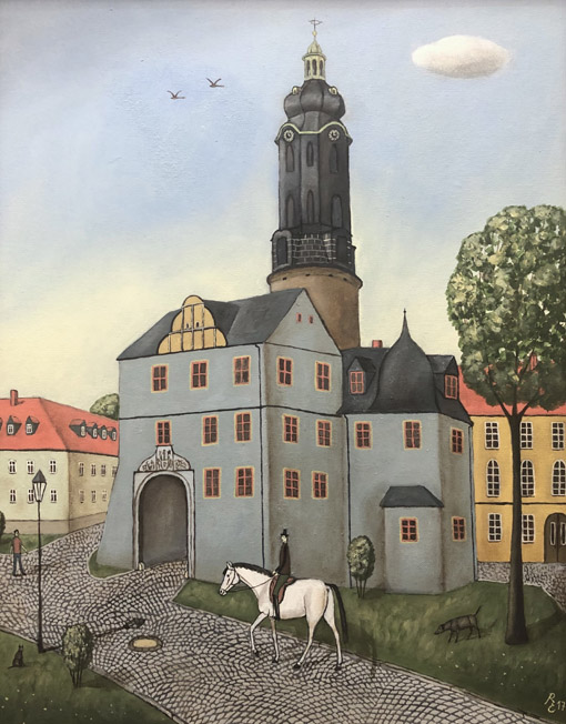 Schloßturm Weimar, 2017, Oel auf Malplatte, 50 x 40 cm (2)